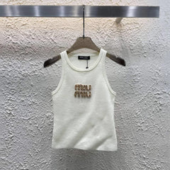 MIUE GOLDEN LETTERS TANK TOP