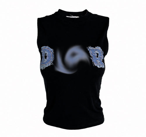 DENIM LETTER TOP