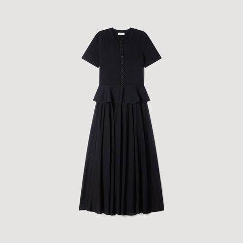SANDRA KNITTED DRESS WITH PEPLUM