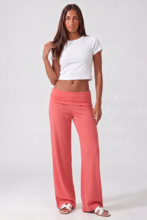 Baggy Yoga Pants - Coral
