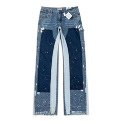 "Blue Patch Flared Denim"