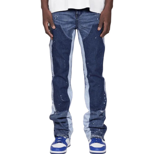 "Blue Patch Flared Denim"