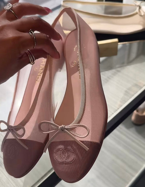 PINK MESH BALLERINA FLATS