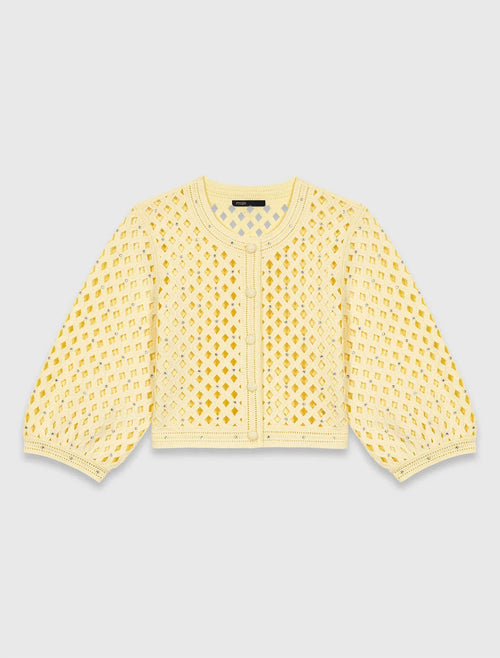 MAJE CROCHET CARDIGAN YELLOW