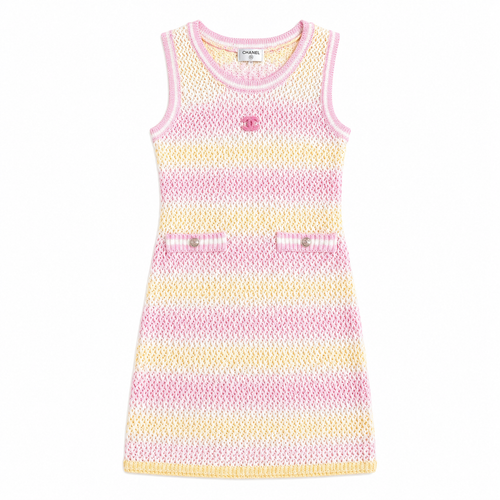 pink yellow dress