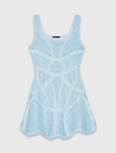 MAJE DRESS SHORT CROCHET BLUE