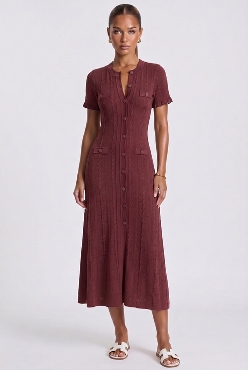 Aria Maxikleid - Weinrot