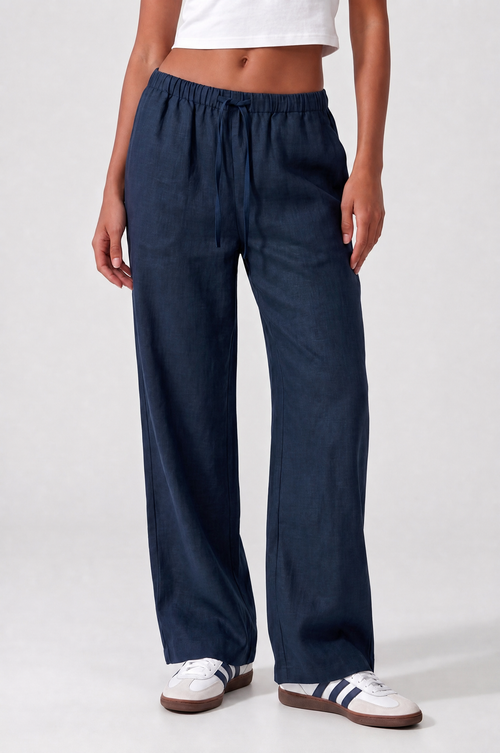 Linen Pants - Navy