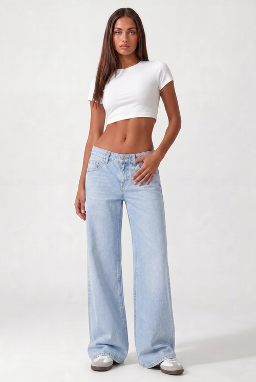 Low Waist Jeans Wide Leg – Baby Blue