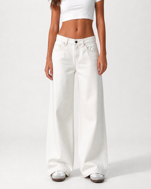 Low Waist Jeans Wide Leg - Off White
