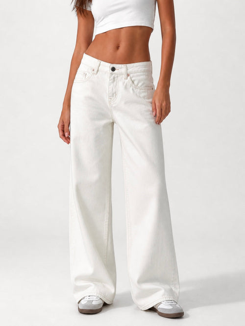Low Waist Jeans Wide Leg - Off White