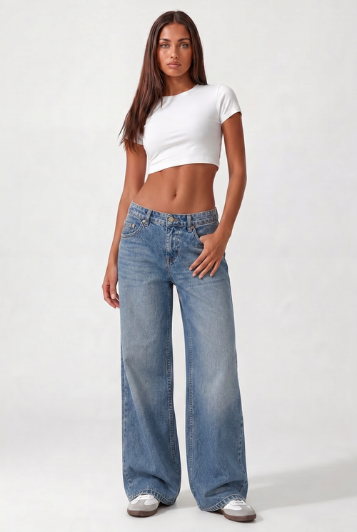 Low Waist Jeans Wide Leg – Vintage Wash