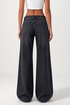 Low Waist Jeans Wide Leg – Washed Black