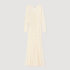SANDRA FANTASY JERSEY DRESS BEIGE