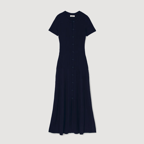 SANDRA LONG KNITTED MARINE DRESS