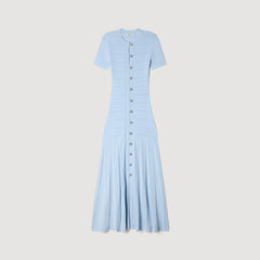 SANDRA LONG KNITTED DRESS BLUE