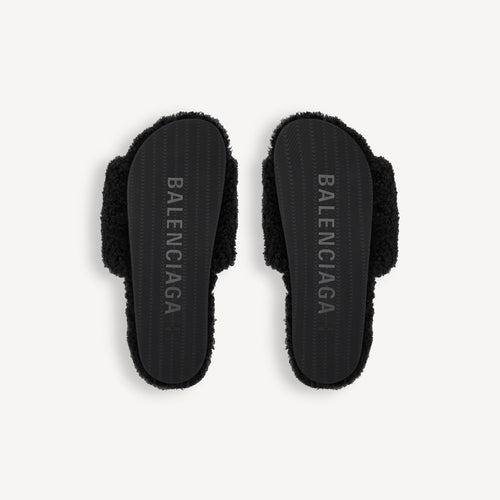 "Balenci" Fur Slides