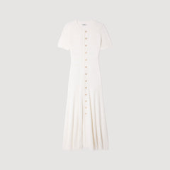 SANDRA LONG KNITTED WHITE DRESS