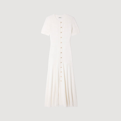 SANDRA LONG KNITTED WHITE DRESS