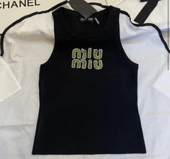 MIUE GREEN LETTERS TANK TOP