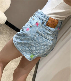 MONOGRAM DENIM SHORTS