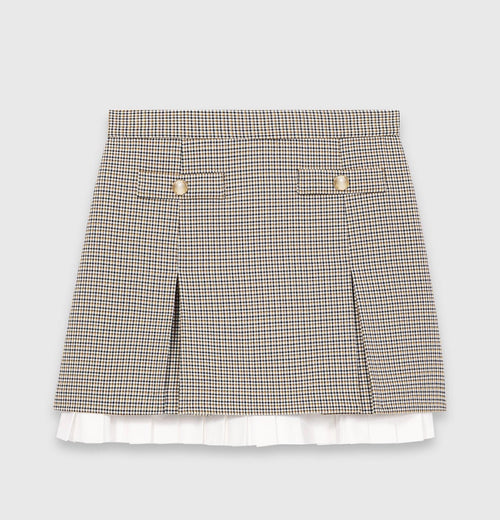 MAJE CHECKERED SKIRT