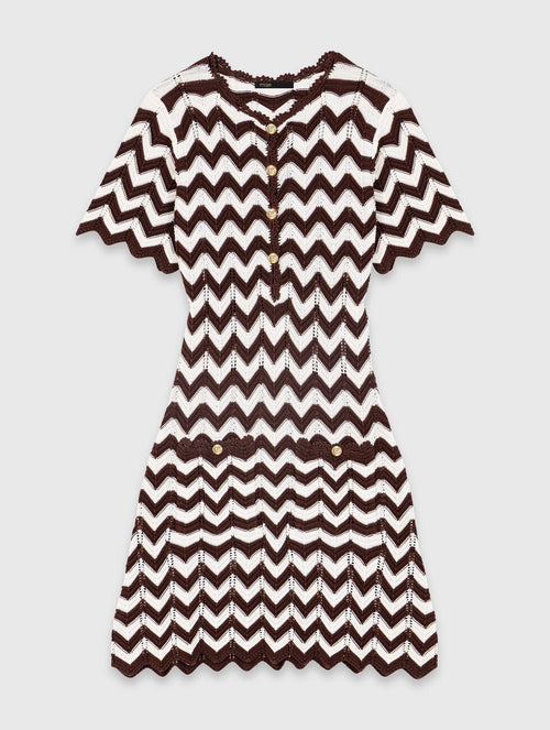 MAJE ZIGZAG CROCHET DRESS