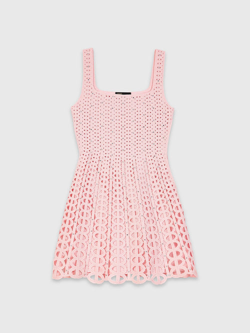 MAJE MINI PINK CROCHET DRESS
