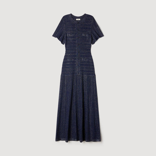 SANDRA JERSEY LONG DRESS NAVY