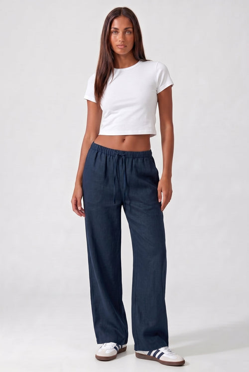 Linen Pants - Navy
