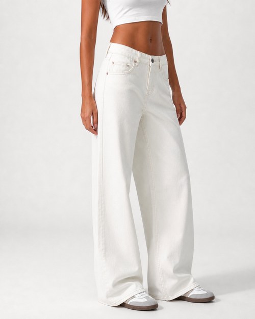 Low Waist Jeans Wide Leg - Off White