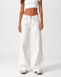 Low Waist Jeans Wide Leg - Off White