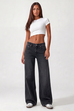 Low Waist Jeans Wide Leg – Washed Black